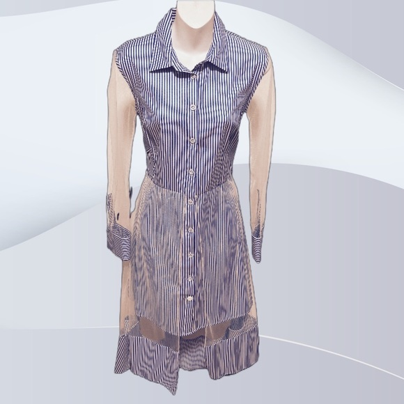 la chateau Dresses & Skirts - Striped button down summer two layer dress